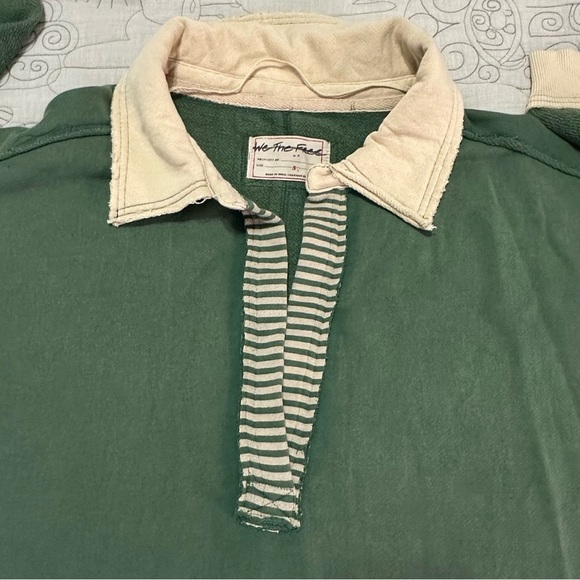 NWOT We The Free Clean Prep Polo Pullover Top S Oversized Striped - Picture 6 of 8